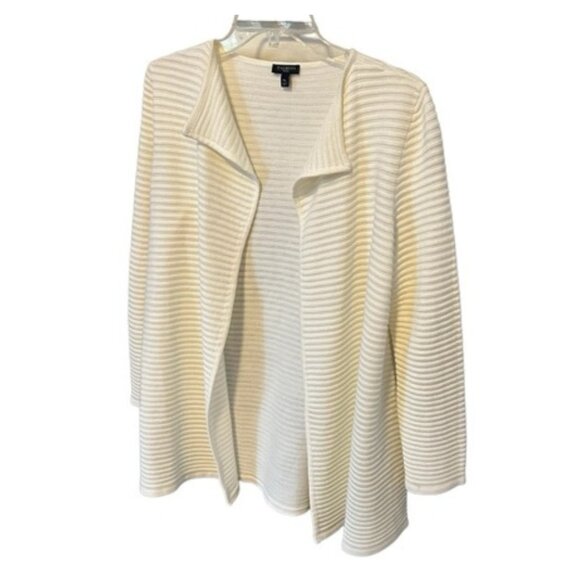 Talbots Women's Petites Long Duster Open Cardigan Sweater Sz Mp Ivory Fall St… - Picture 3 of 6